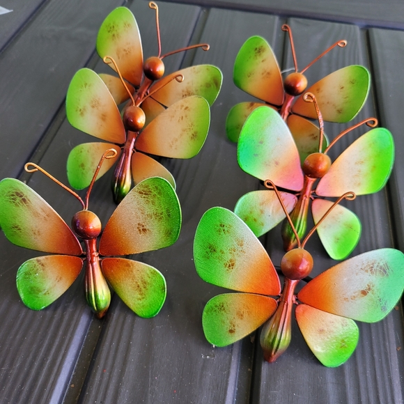 Green bronze color Napkin Rings Set Of 6 metal - Picture 1 of 2